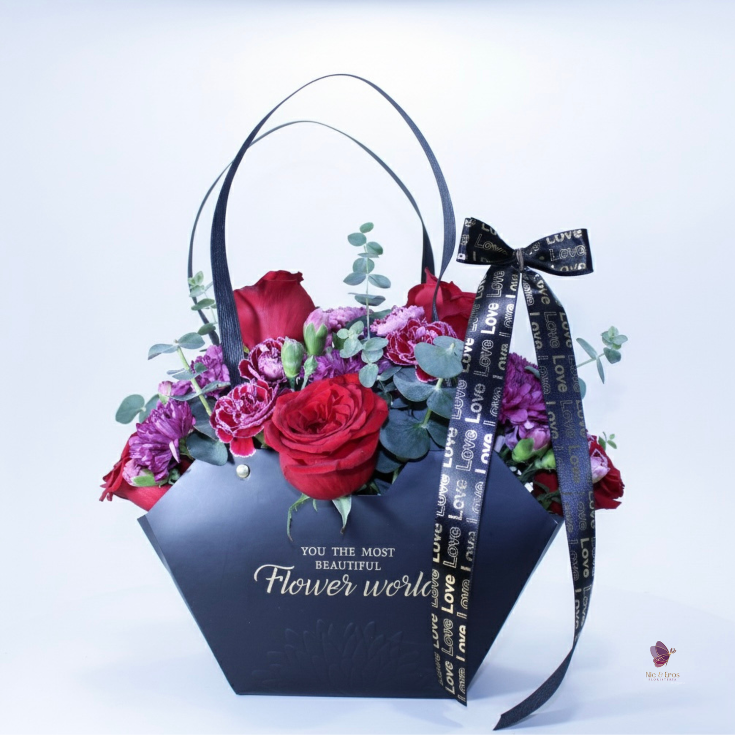 Bolsa Floral (Negro, Blanco, Rojo, Beige)