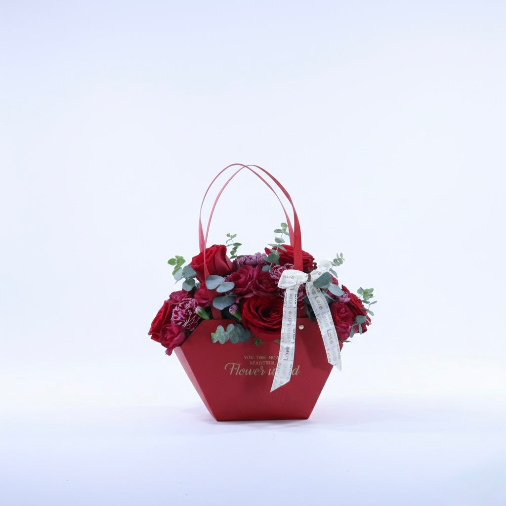 Bolsa Floral (Negro, Blanco, Rojo, Beige)