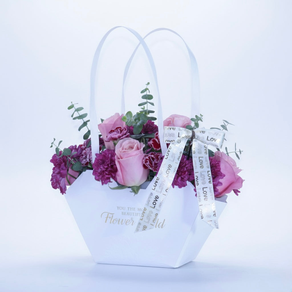 Bolsa Floral (Negro, Blanco, Rojo, Beige)