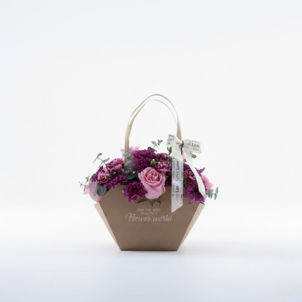 Bolsa Floral (Negro, Blanco, Rojo, Beige)