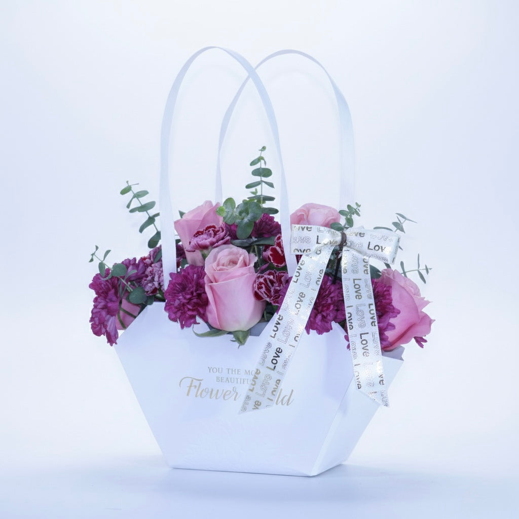 Bolsa Floral (Negro, Blanco, Rojo, Beige)