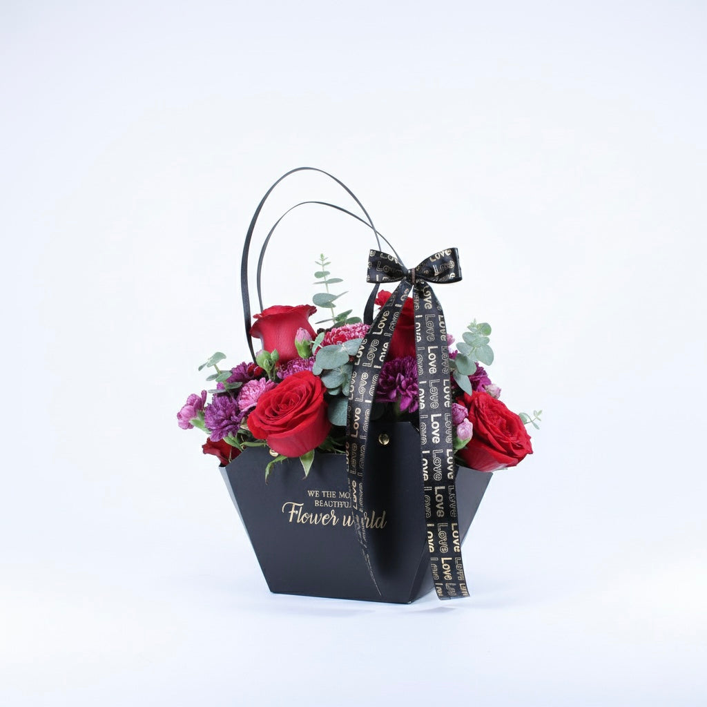 Bolsa Floral (Negro, Blanco, Rojo, Beige)