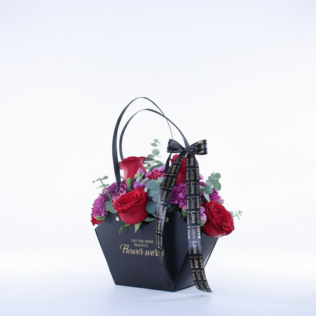 Bolsa Floral (Negro, Blanco, Rojo, Beige)