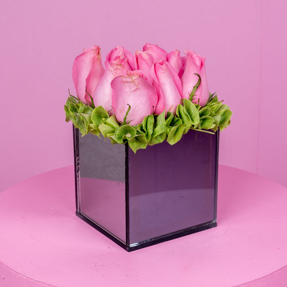 Cubo de rosas