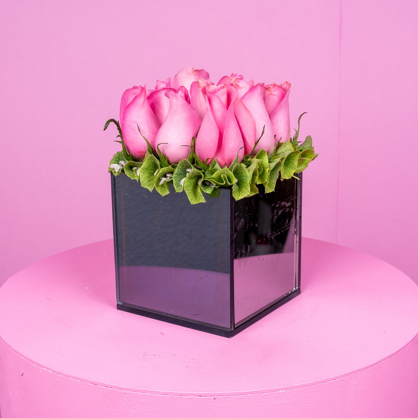 Cubo de rosas