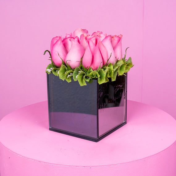 Cubo de rosas