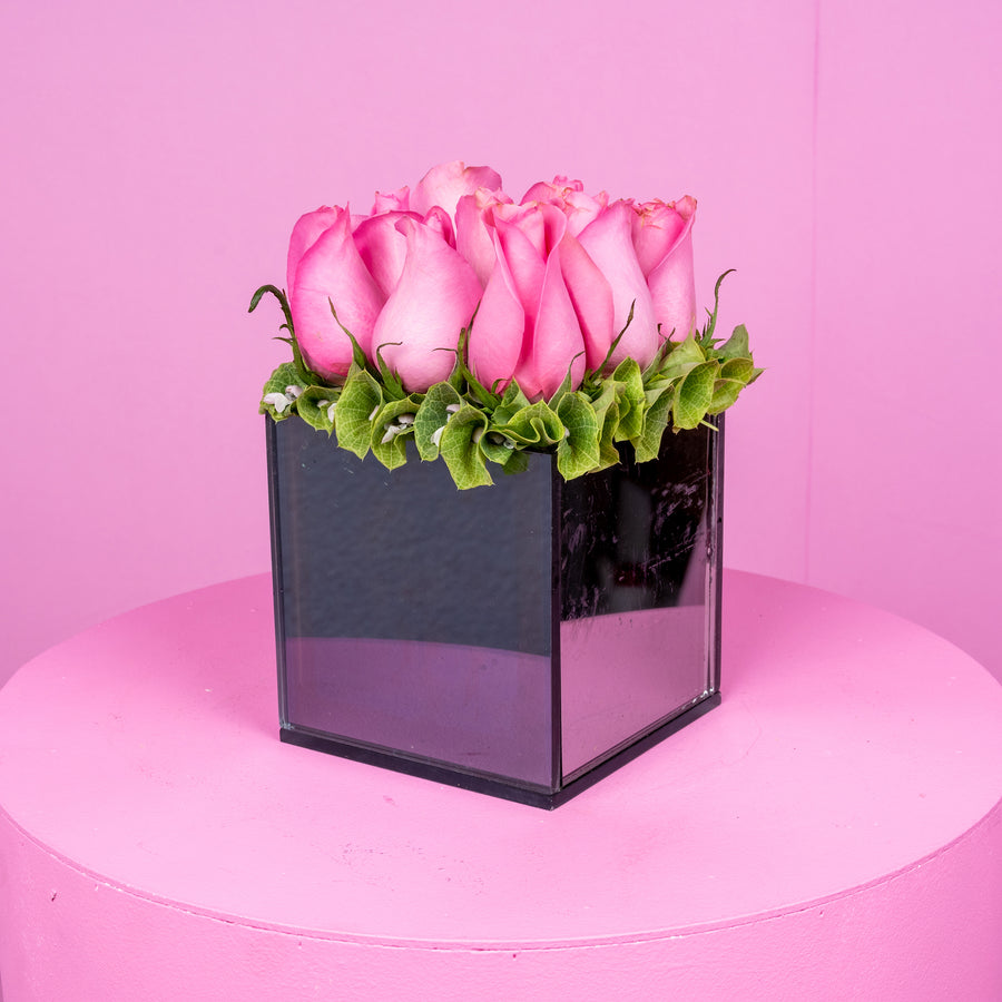 Cubo de rosas