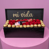 Caja personalizada de rosas.