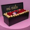 Caja personalizada de rosas.