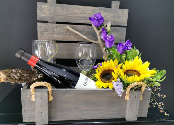 Girasoles con vino tinto