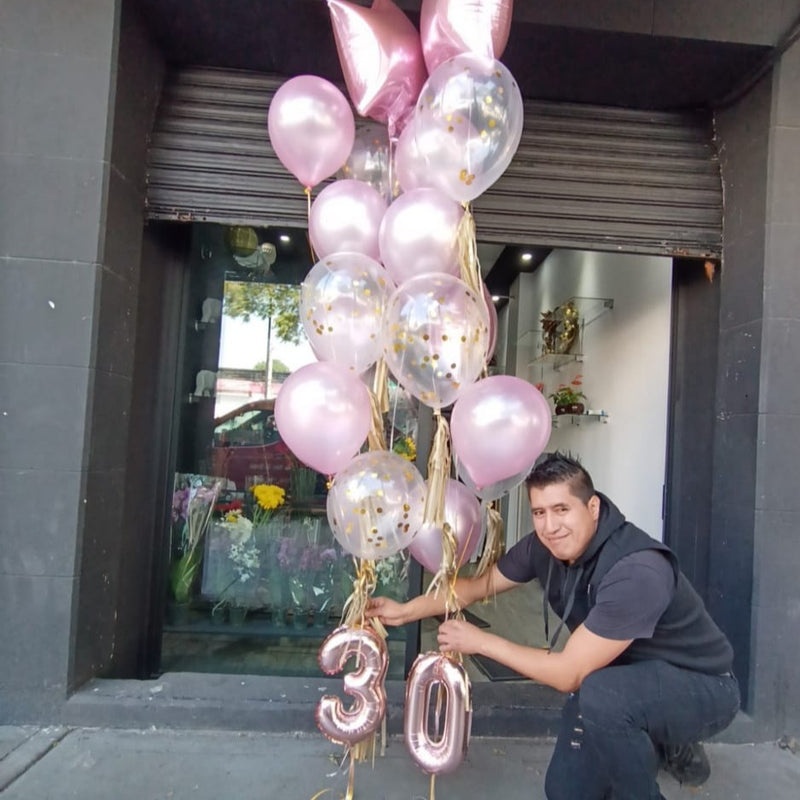 Bouquet de globos con número